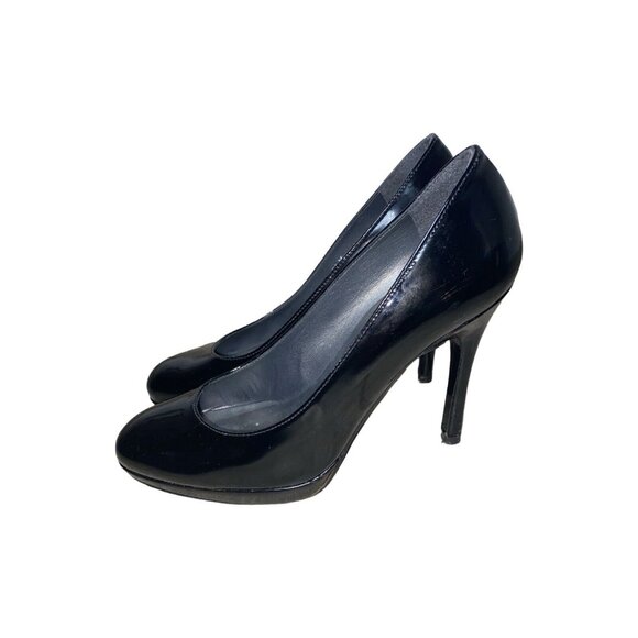 Stuart Weitzman Black Patent Leather Round Toe Pumps Heels Size 5.5 - Picture 4 of 12